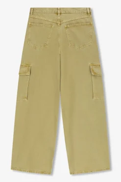 Donkergele high waist cargo broek