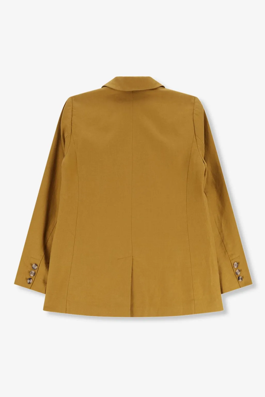 Donkergele linnen oversized blazer