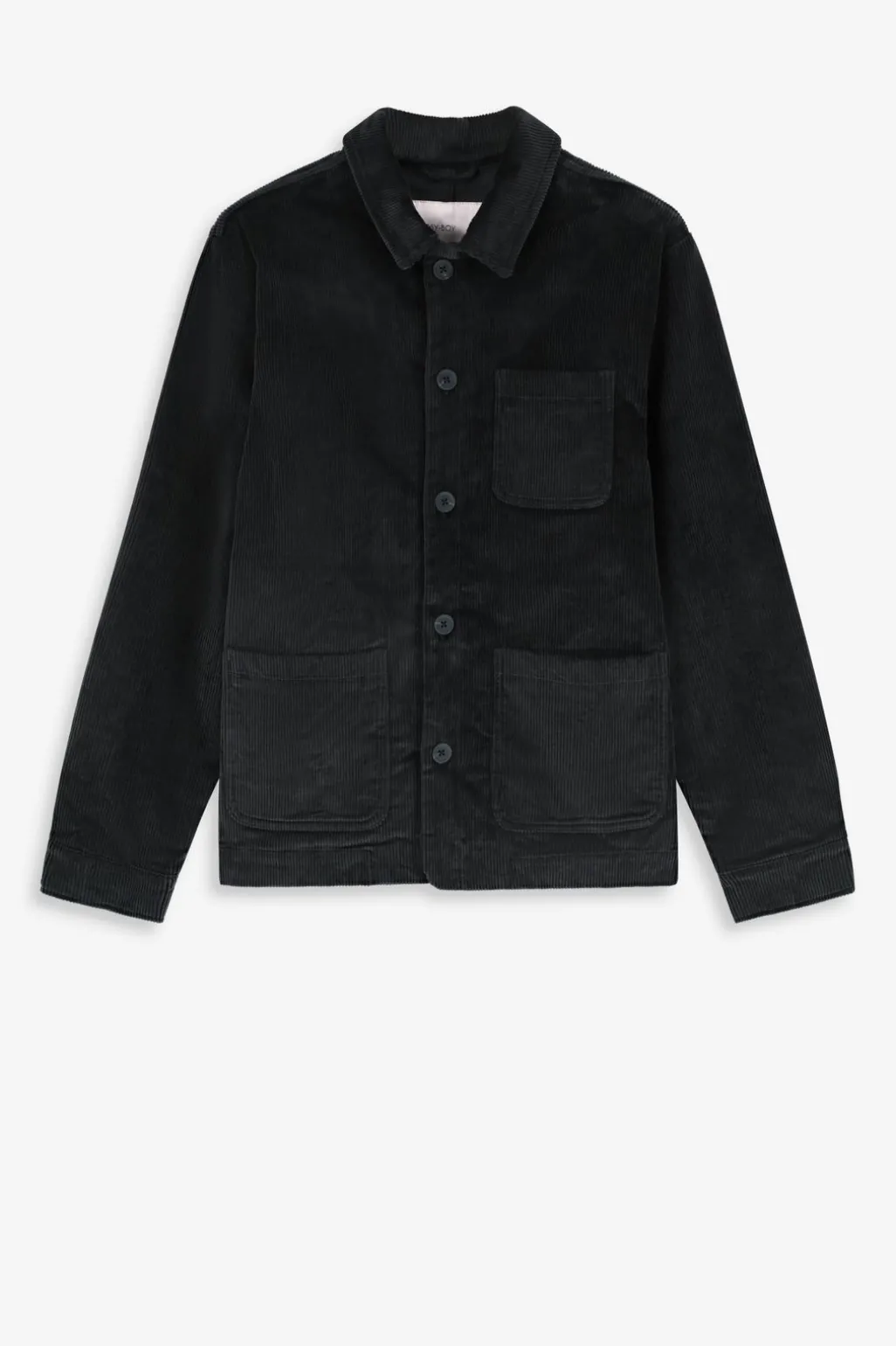 Donkergrijs jack met corduroy