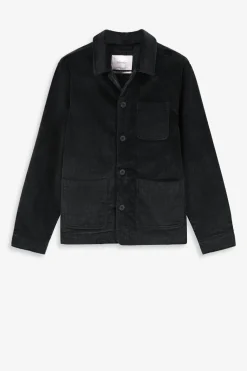 Donkergrijs jack met corduroy