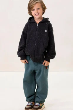 Donkergrijs vest met capuchon