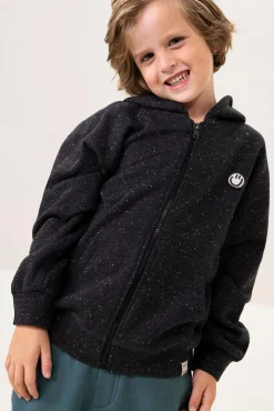 Donkergrijs vest met capuchon