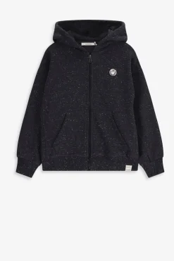 Donkergrijs vest met capuchon