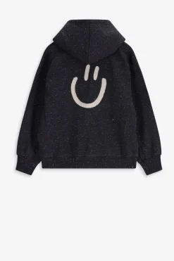 Donkergrijs vest met capuchon