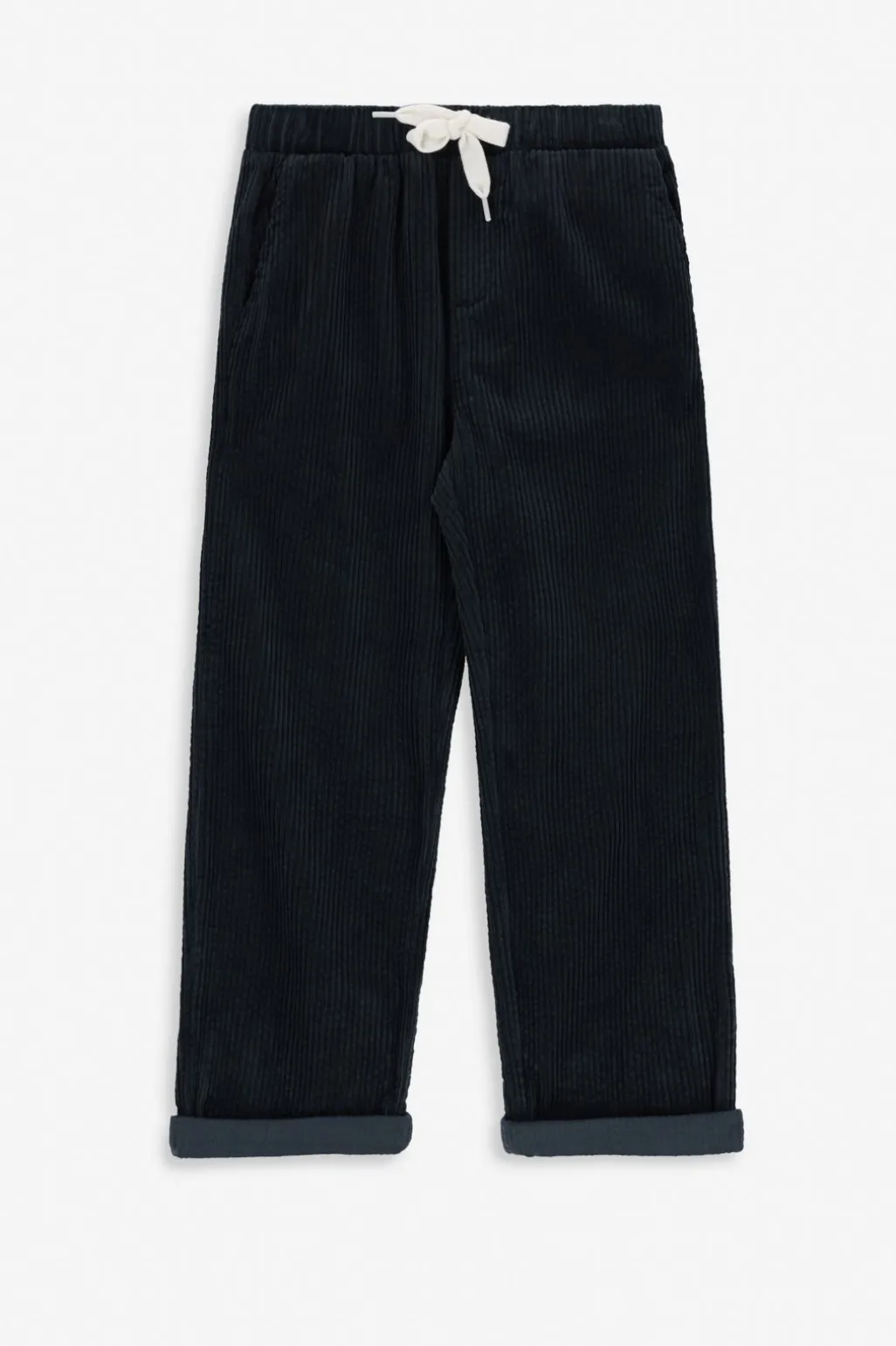 Donkergrijze corduroy pull on broek