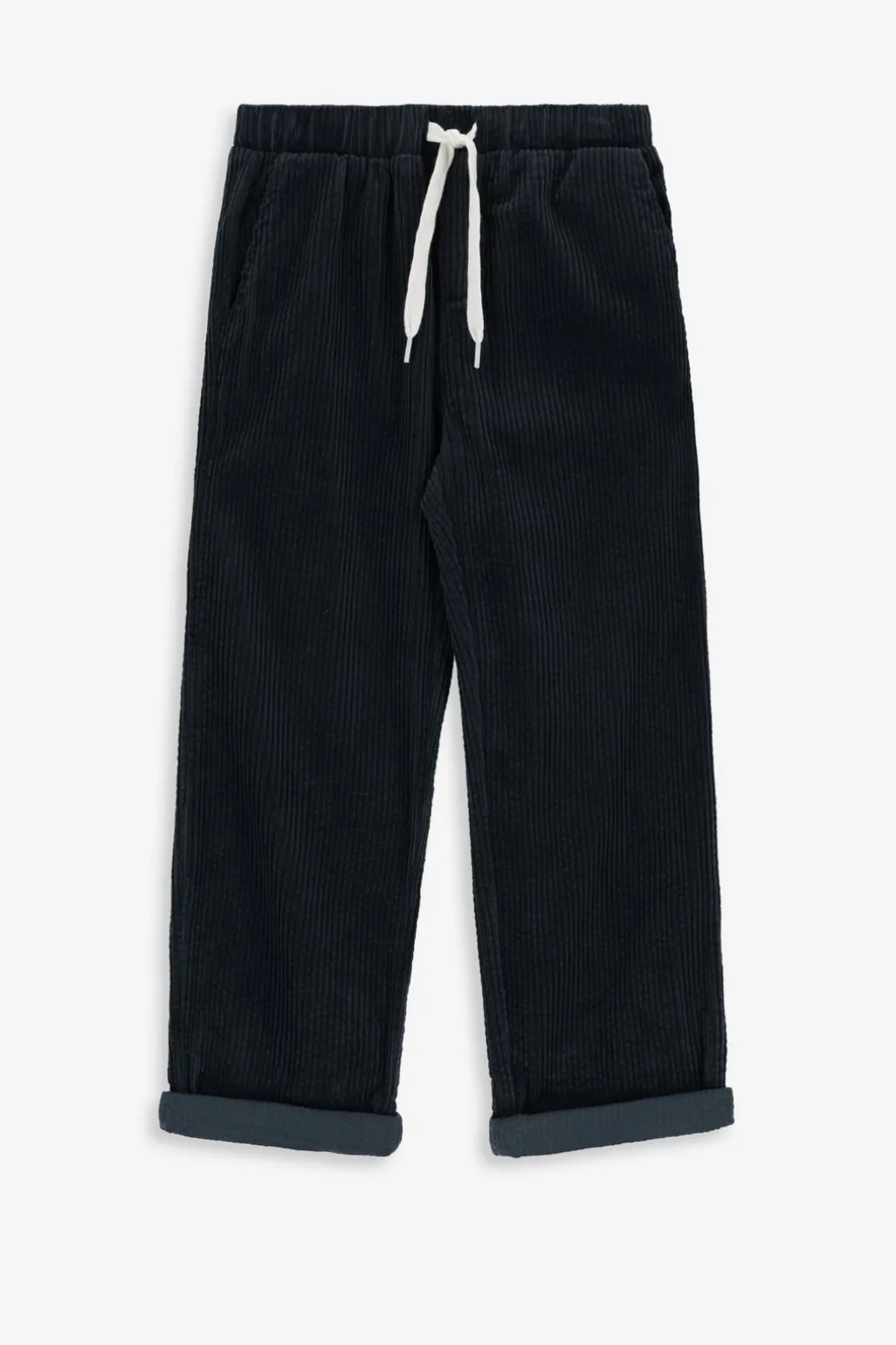 Donkergrijze corduroy pull on broek