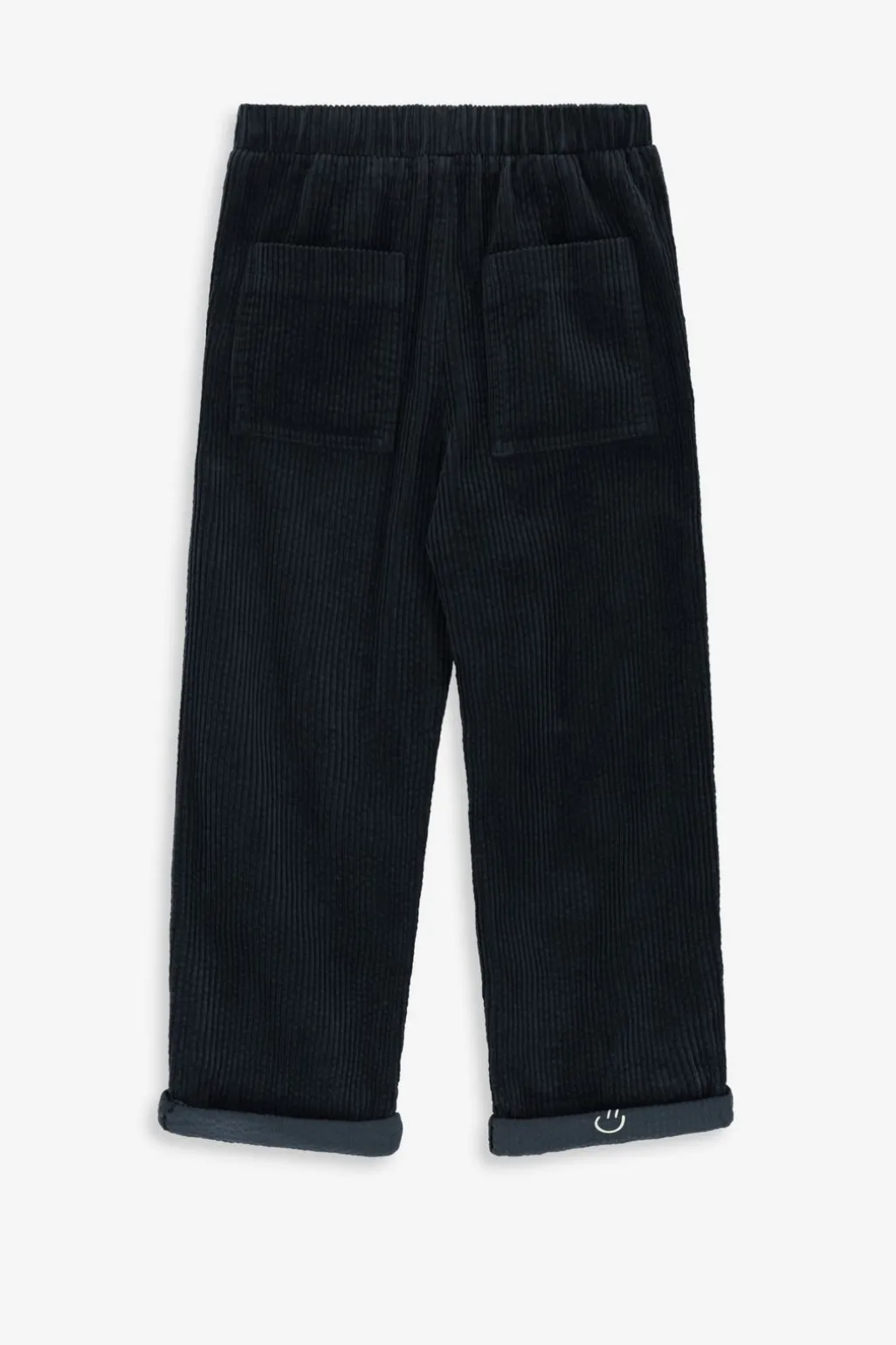 Donkergrijze corduroy pull on broek