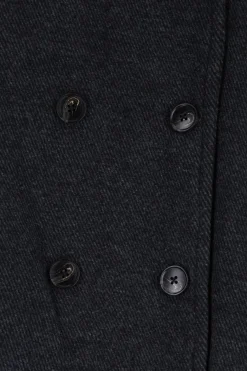 Donkergrijze korte trenchcoat