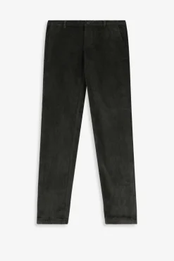 Donkergrijze mid-rise corduroy broek