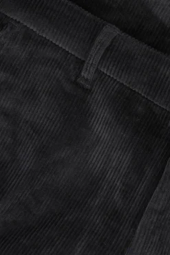 Donkergrijze mid-rise corduroy broek