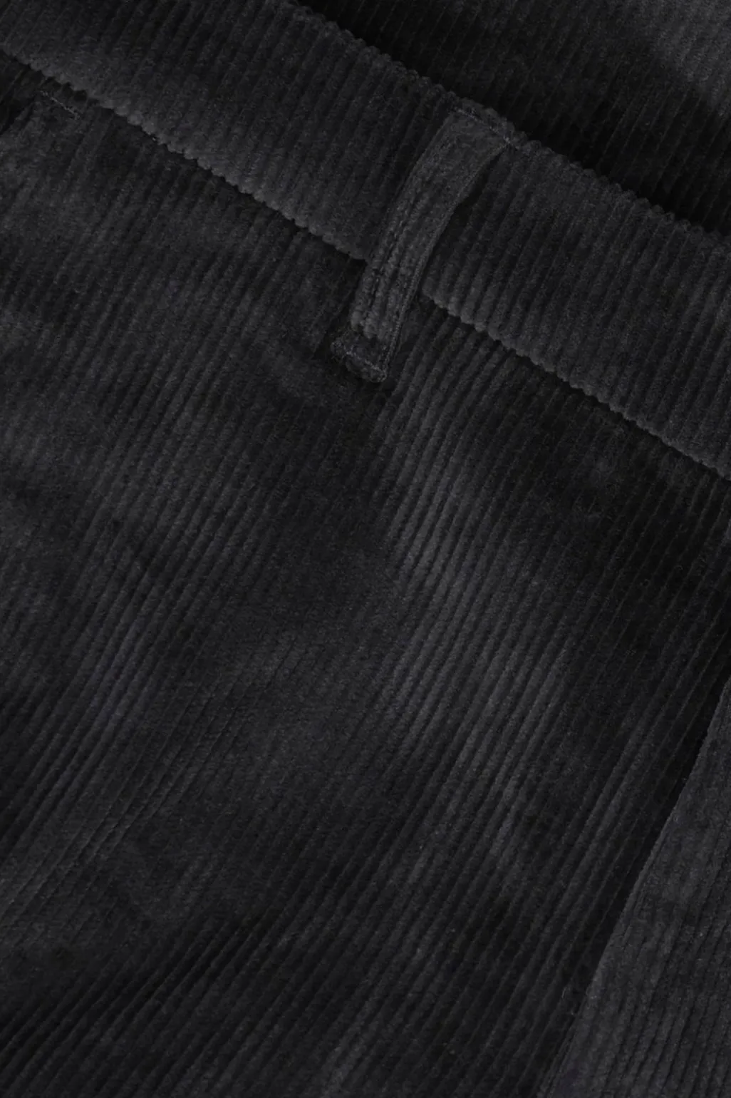 Donkergrijze mid-rise corduroy broek