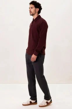 Donkergrijze mid-rise katoenen chino