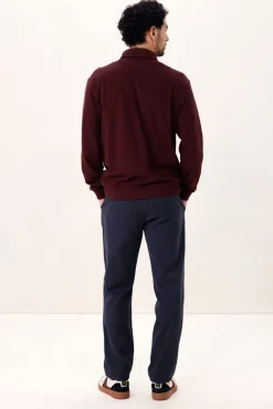 Donkergrijze mid-rise katoenen chino
