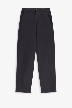 Donkergrijze mid-rise katoenen chino