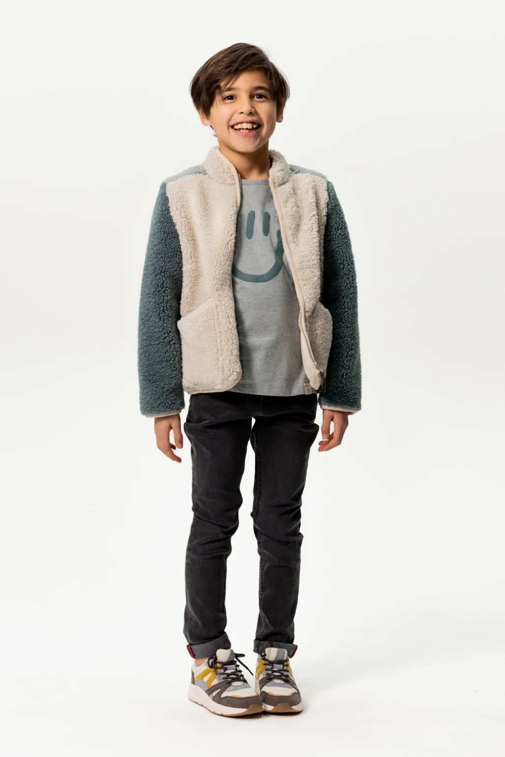 Donkergrijze slim fit jog jeans