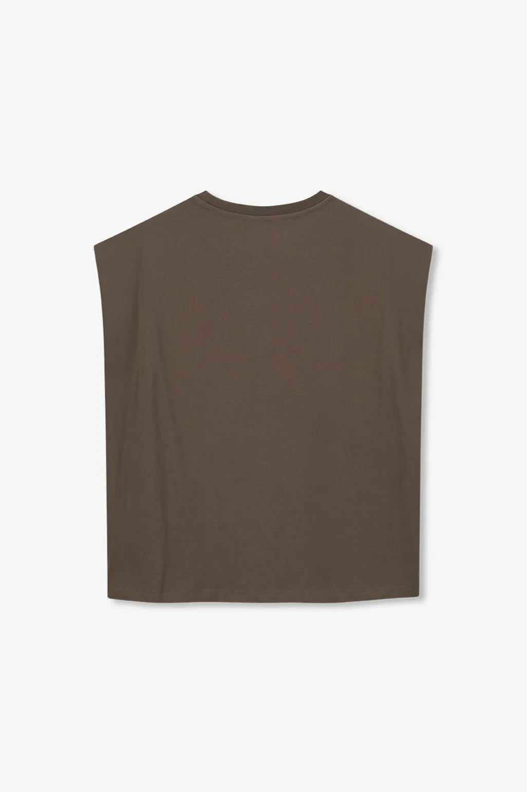 Donkergroen mouwloos T-shirt