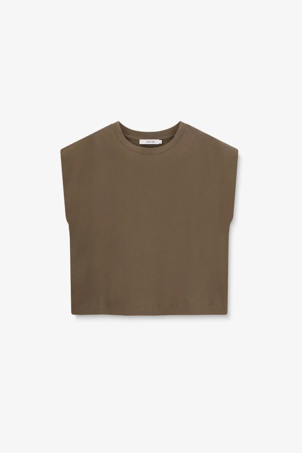 Donkergroen mouwloos T-shirt