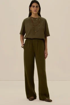 Donkergroen oversized T-shirt