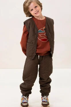 Donkergroen quilted gilet