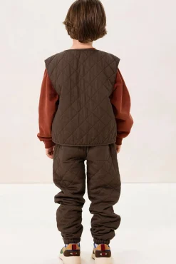 Donkergroen quilted gilet