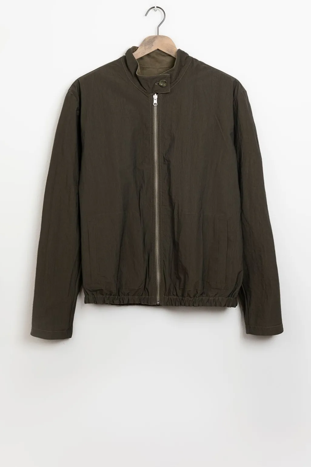 Donkergroen suède bomberjack reversible