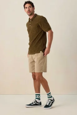 Donkergroene badstof polo