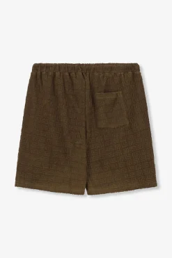 Donkergroene badstof shorts