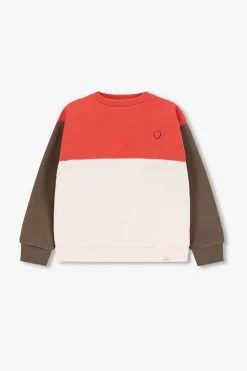 Donkergroene colourblock sweater