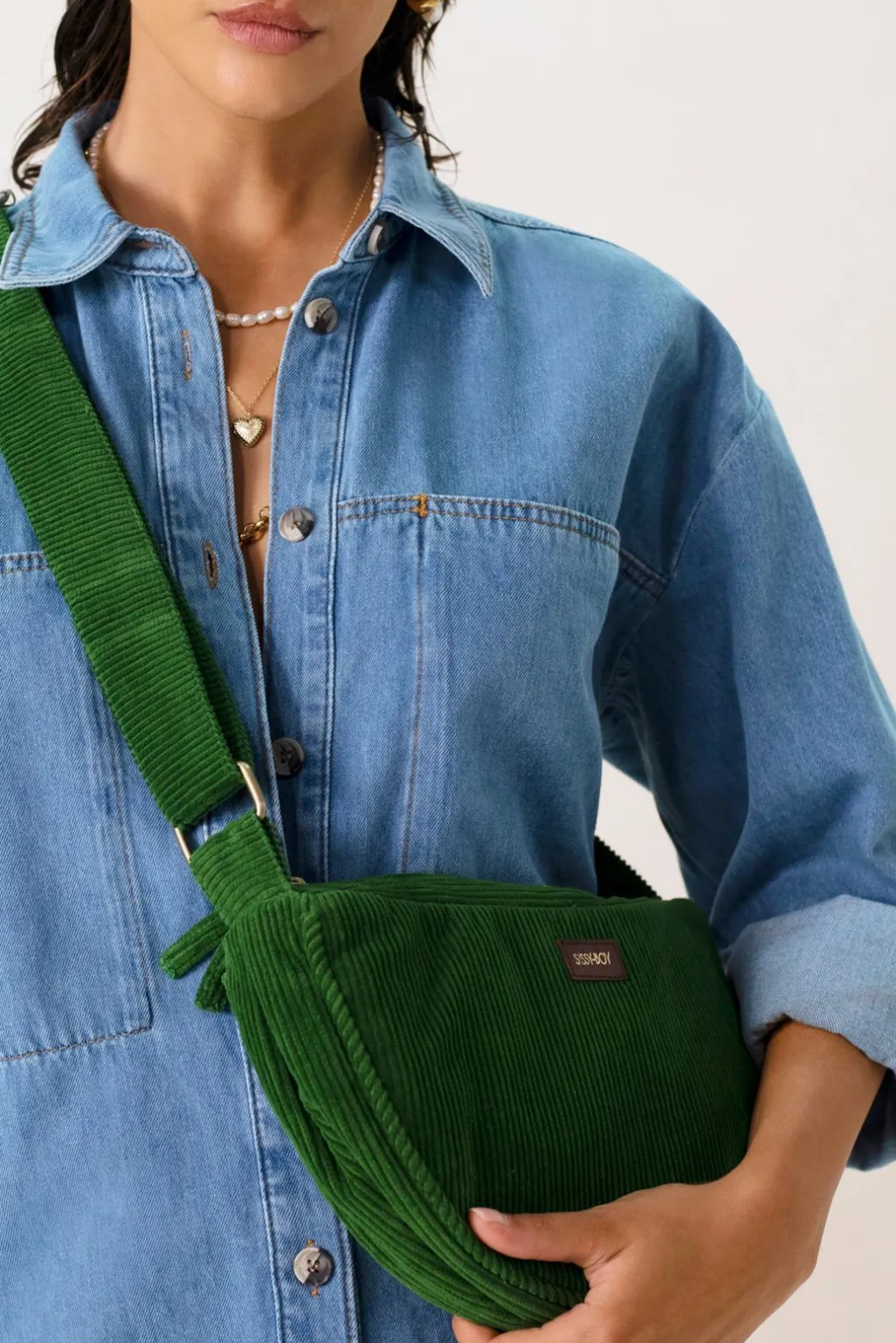 Donkergroene crossbody tas