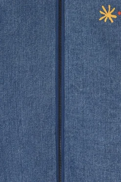 Donkergroene denim bomberjack met artwork