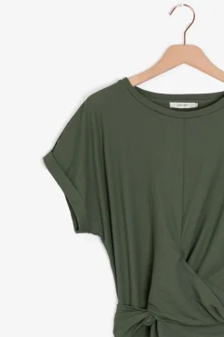 Donkergroene jersey wikkeljurk