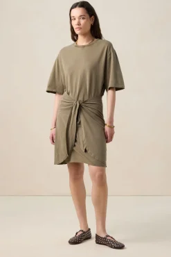 Donkergroene jersey wikkeljurk