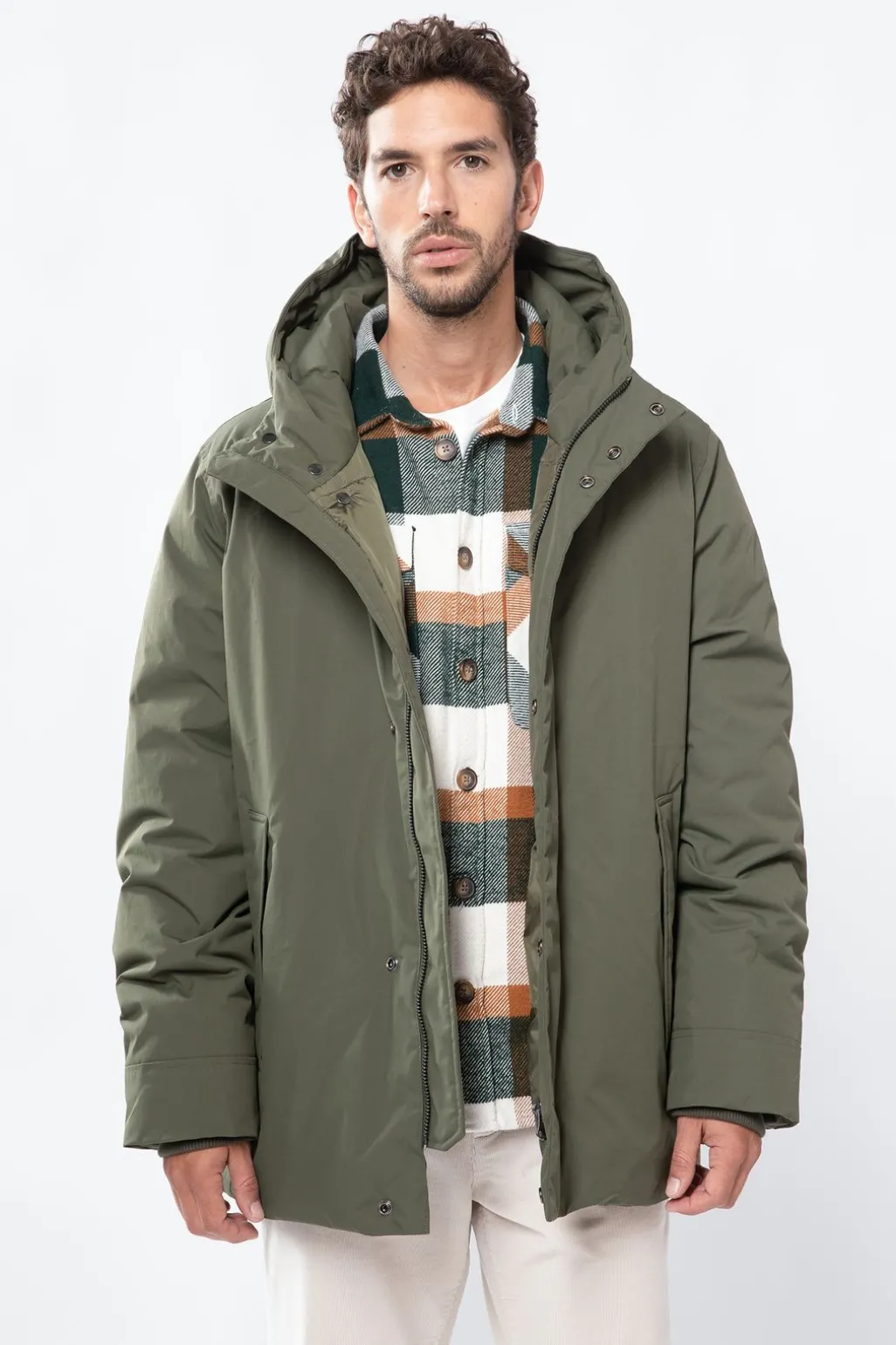 Donkergroene korte parka