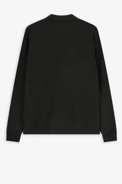 Donkergroene merino wollen polo