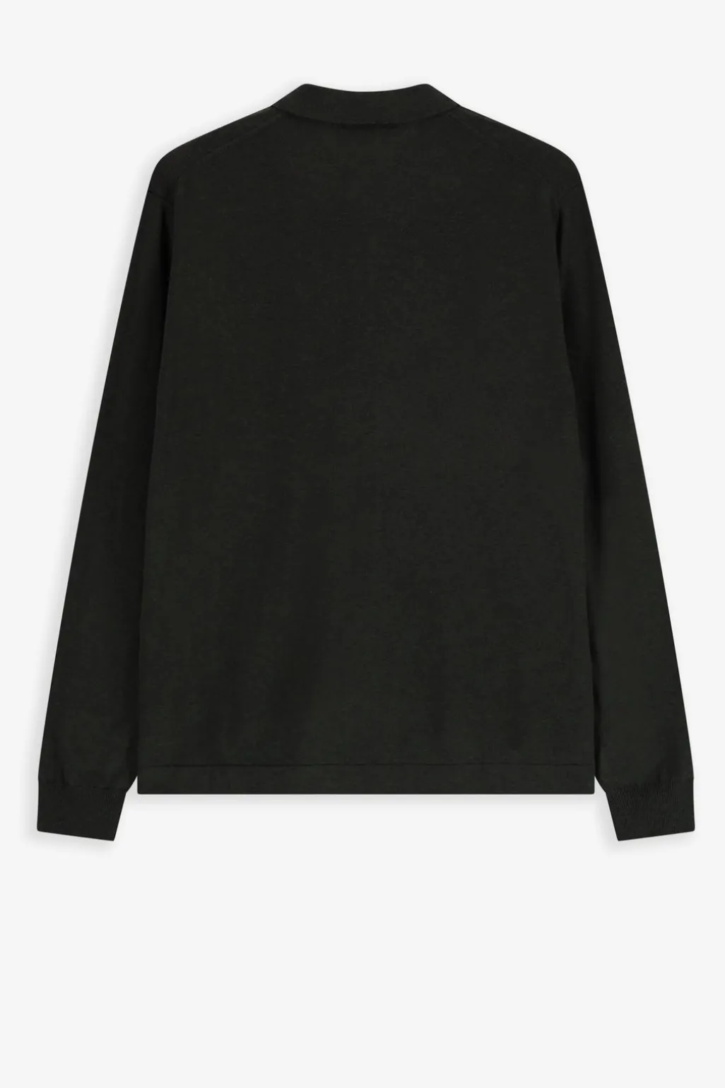 Donkergroene merino wollen polo