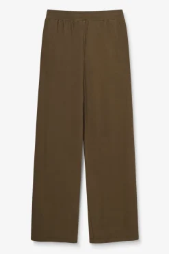 Donkergroene mid waist jersey broek