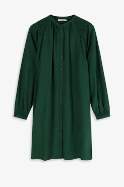 Donkergroene midi jurk met riem