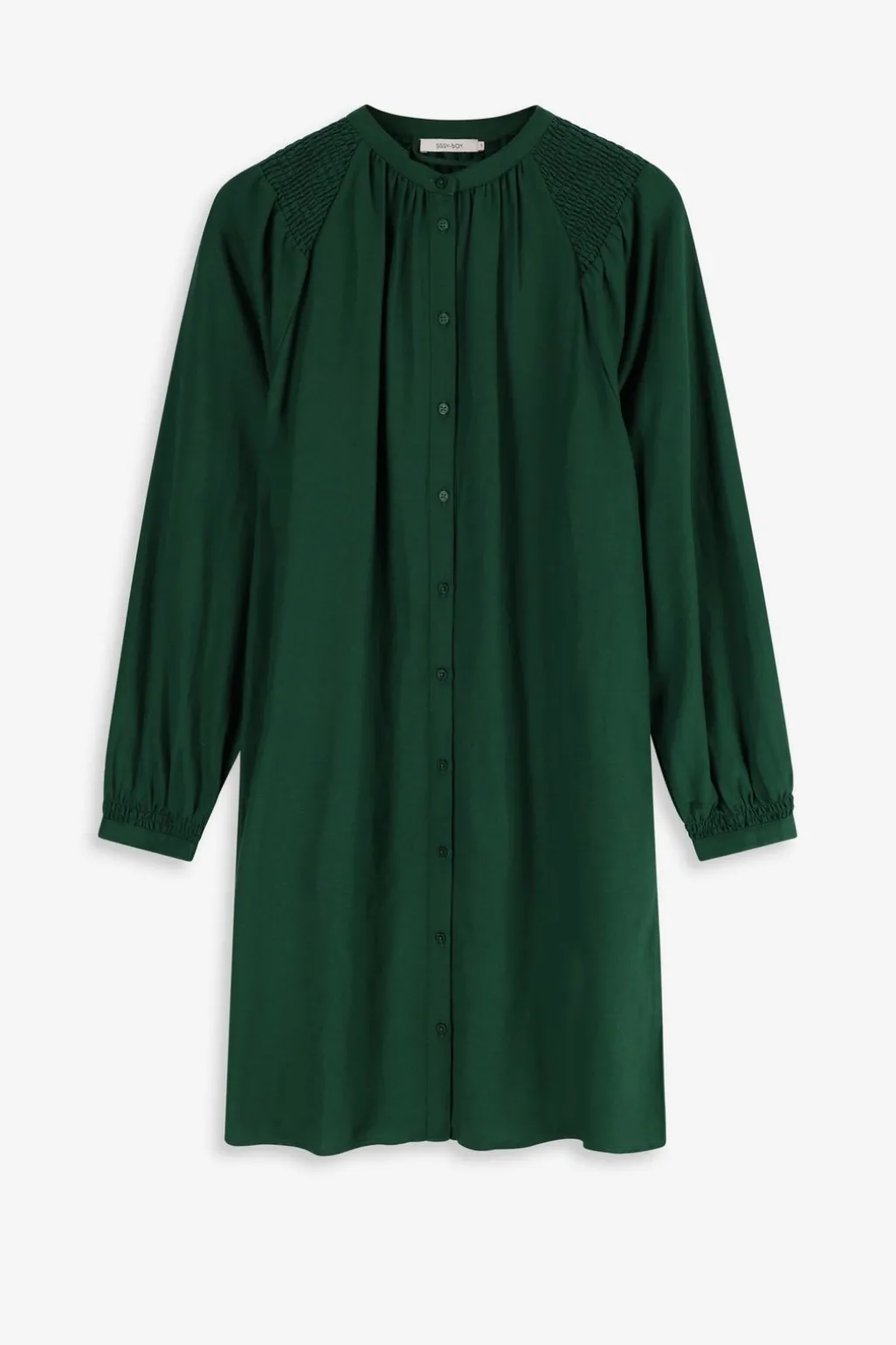 Donkergroene midi jurk met riem