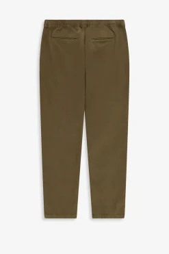 Donkergroene mid-rise chino met elastische taille