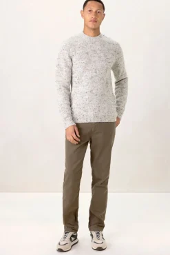 Donkergroene mid-rise chino