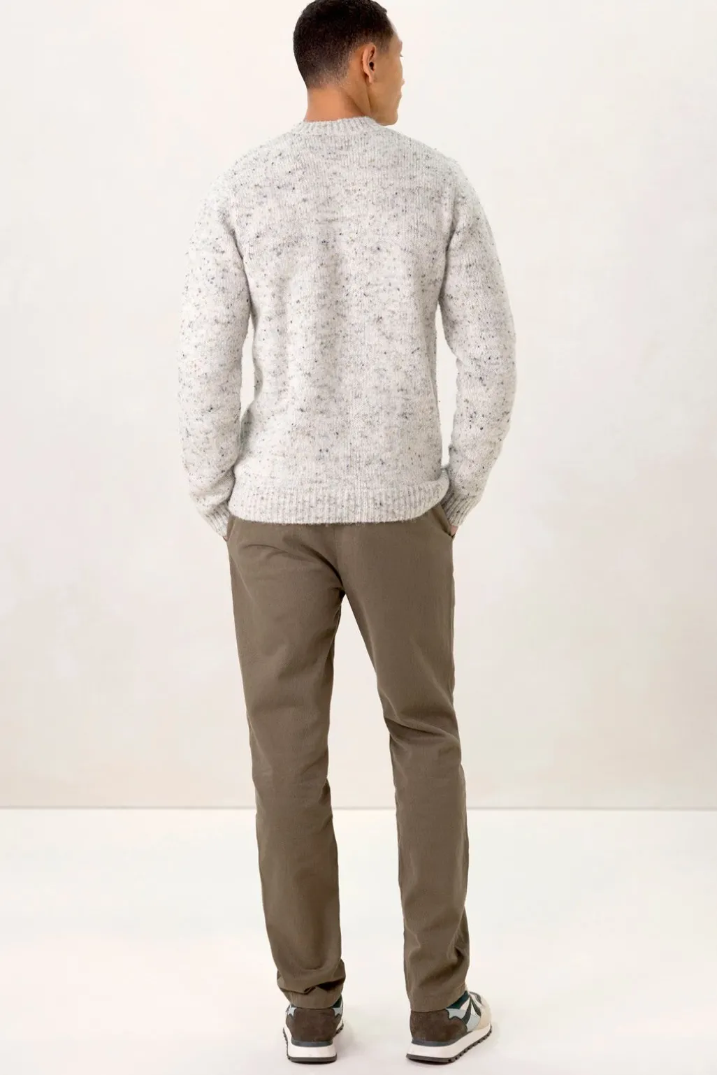 Donkergroene mid-rise chino
