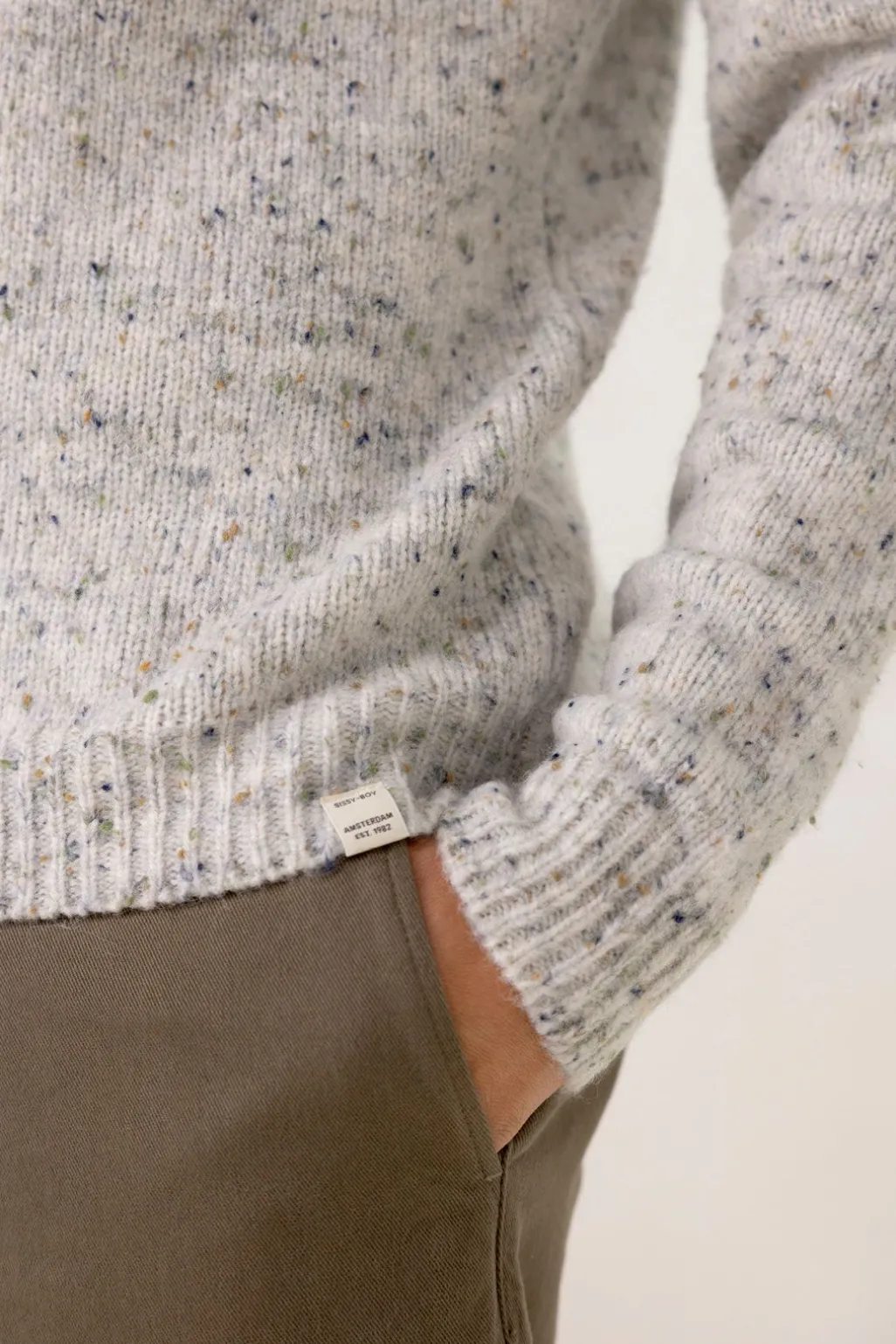 Donkergroene mid-rise chino