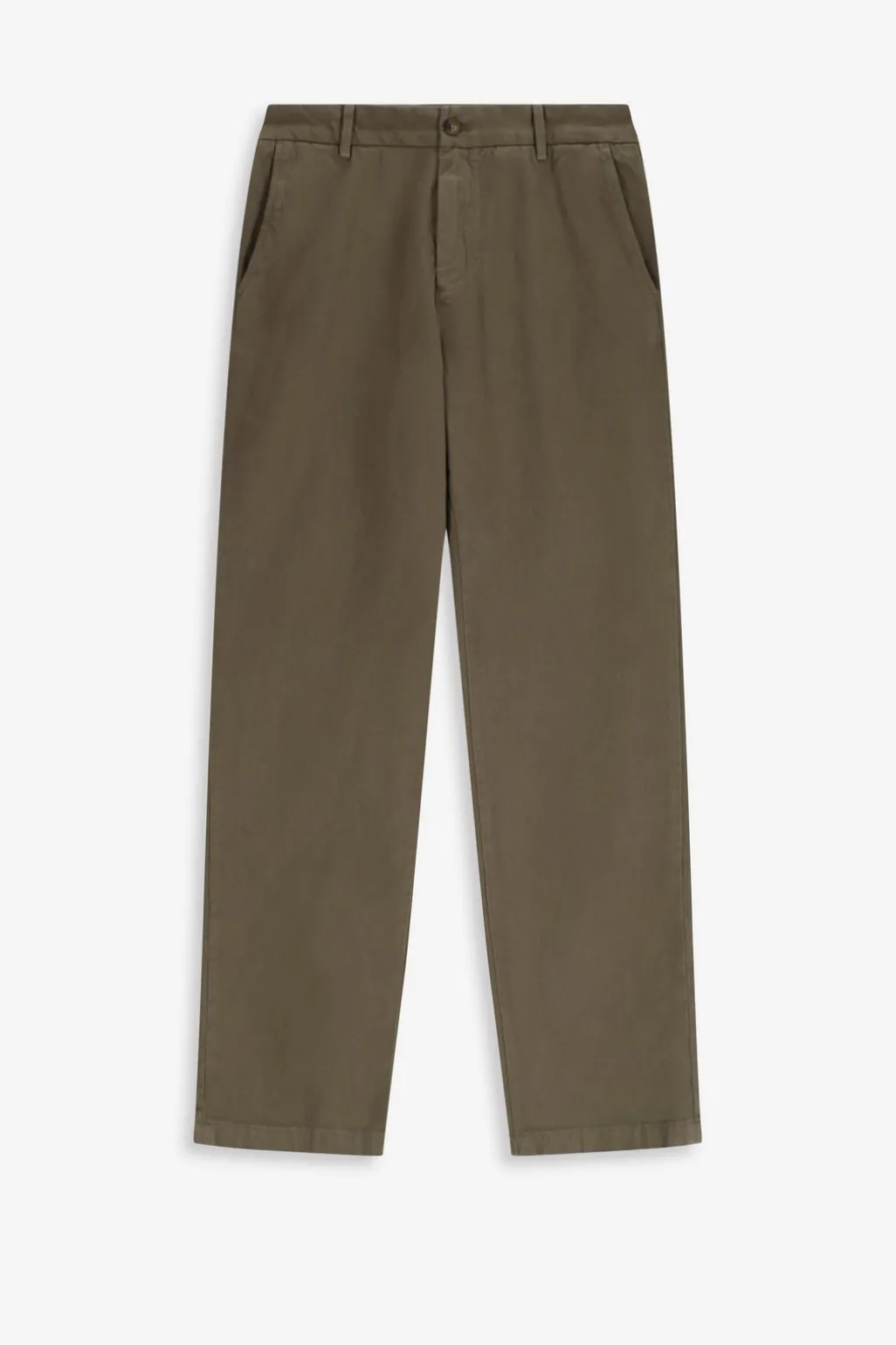 Donkergroene mid-rise chino