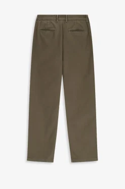 Donkergroene mid-rise chino