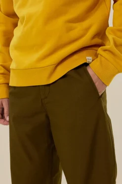 Donkergroene mid-rise chino broek