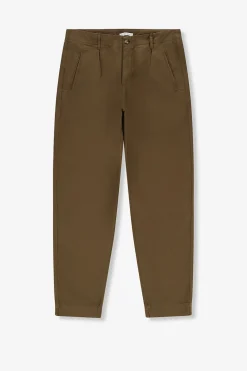 Donkergroene mid-rise chino broek