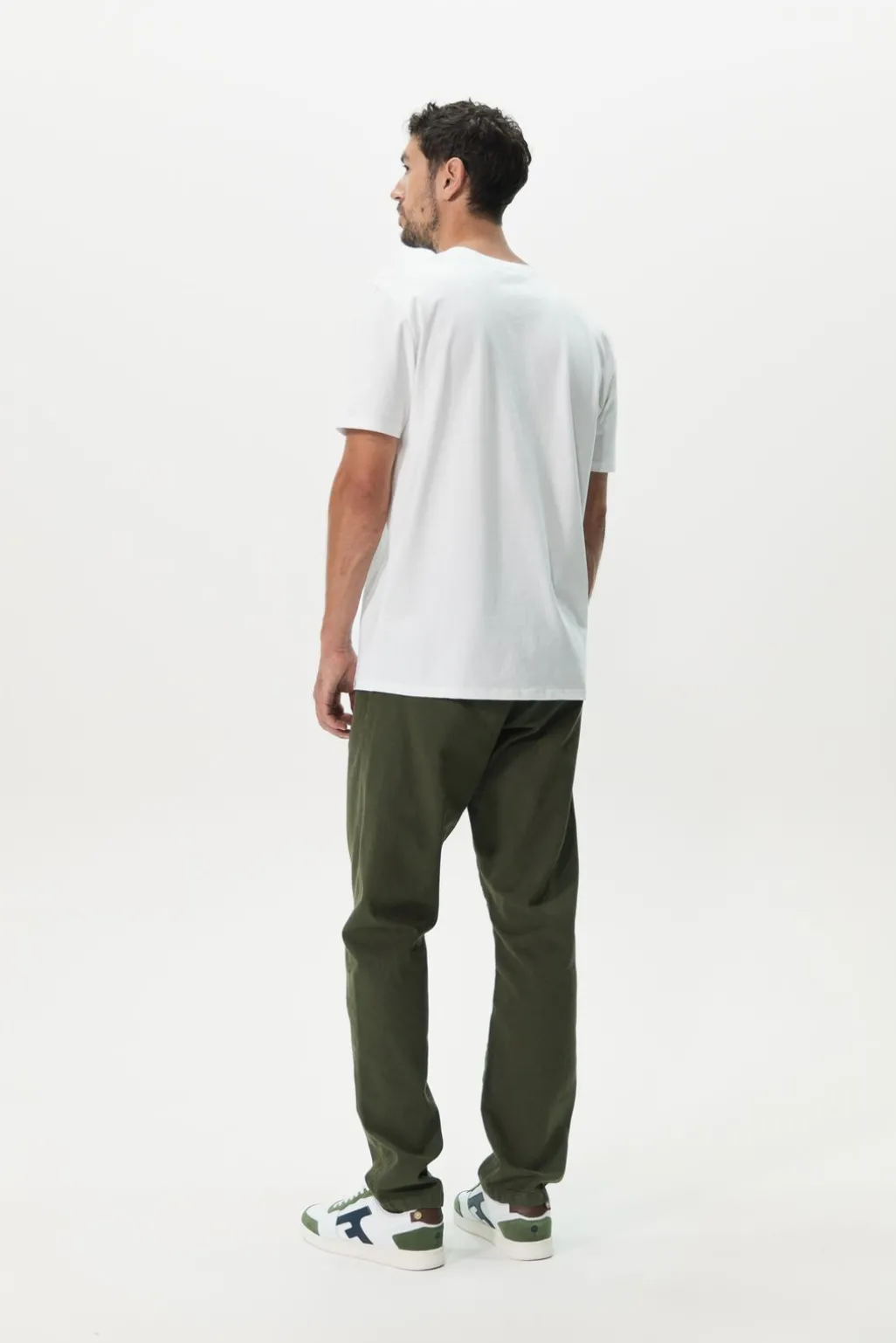 Donkergroene mid-rise katoenen chino