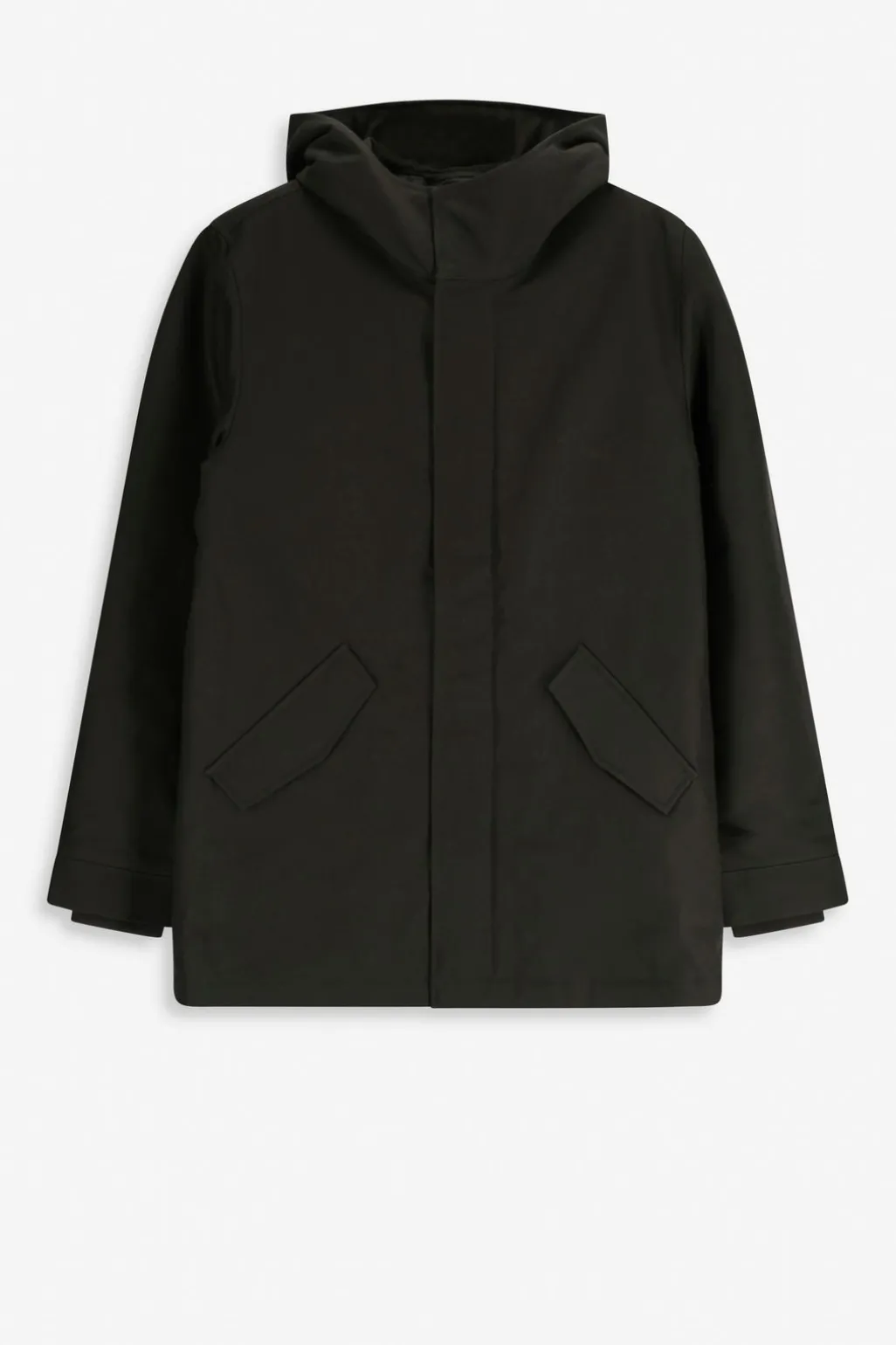 Donkergroene parka met capuchon
