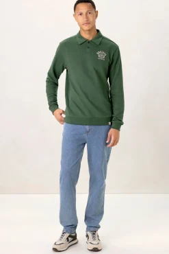Donkergroene polo sweater