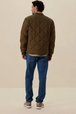 Donkergroene quilted jas